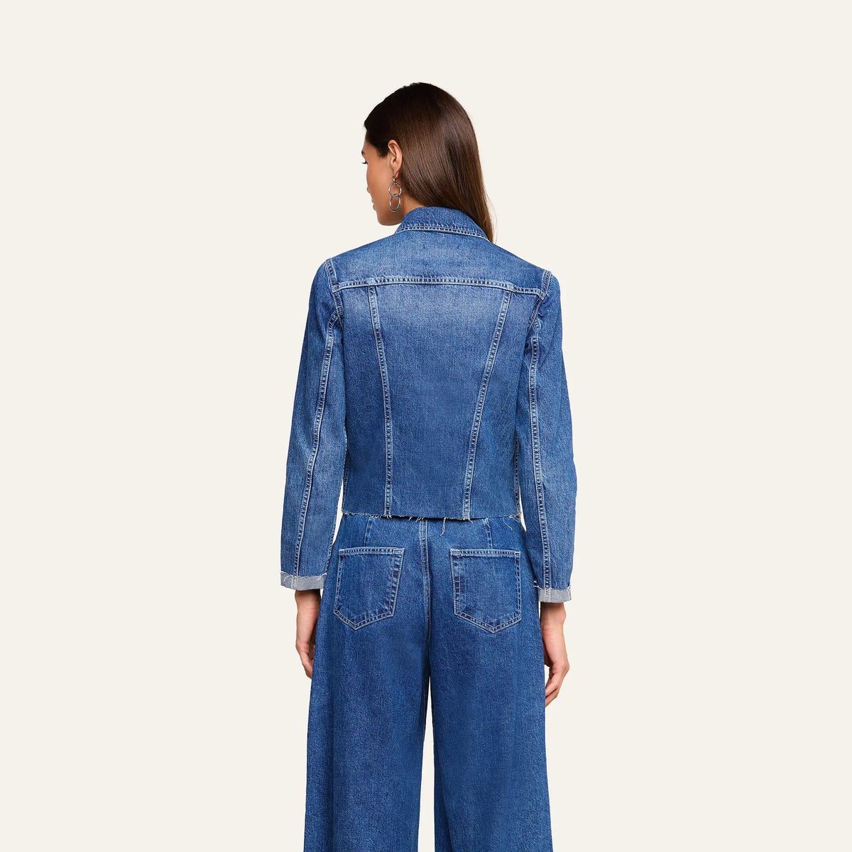 L'Agence Janelle Slim Raw Jacket - Atlantis