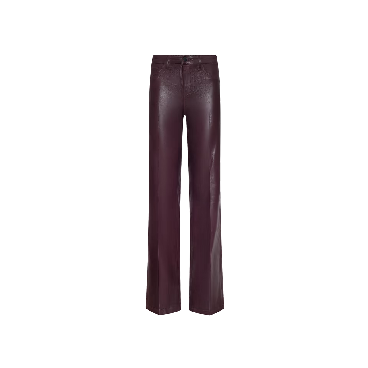 L'Agence Clayton Coated Wide-Leg Jean - Deep Sangria