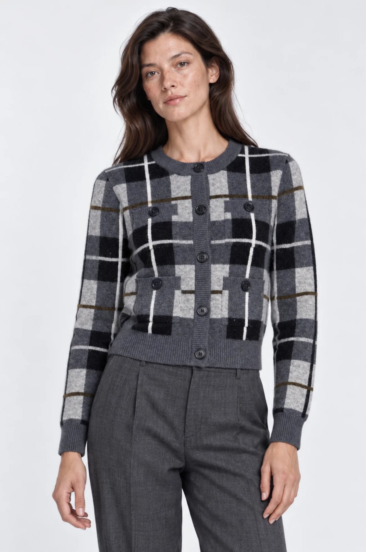 Minnie Rose Plaid Cardigan