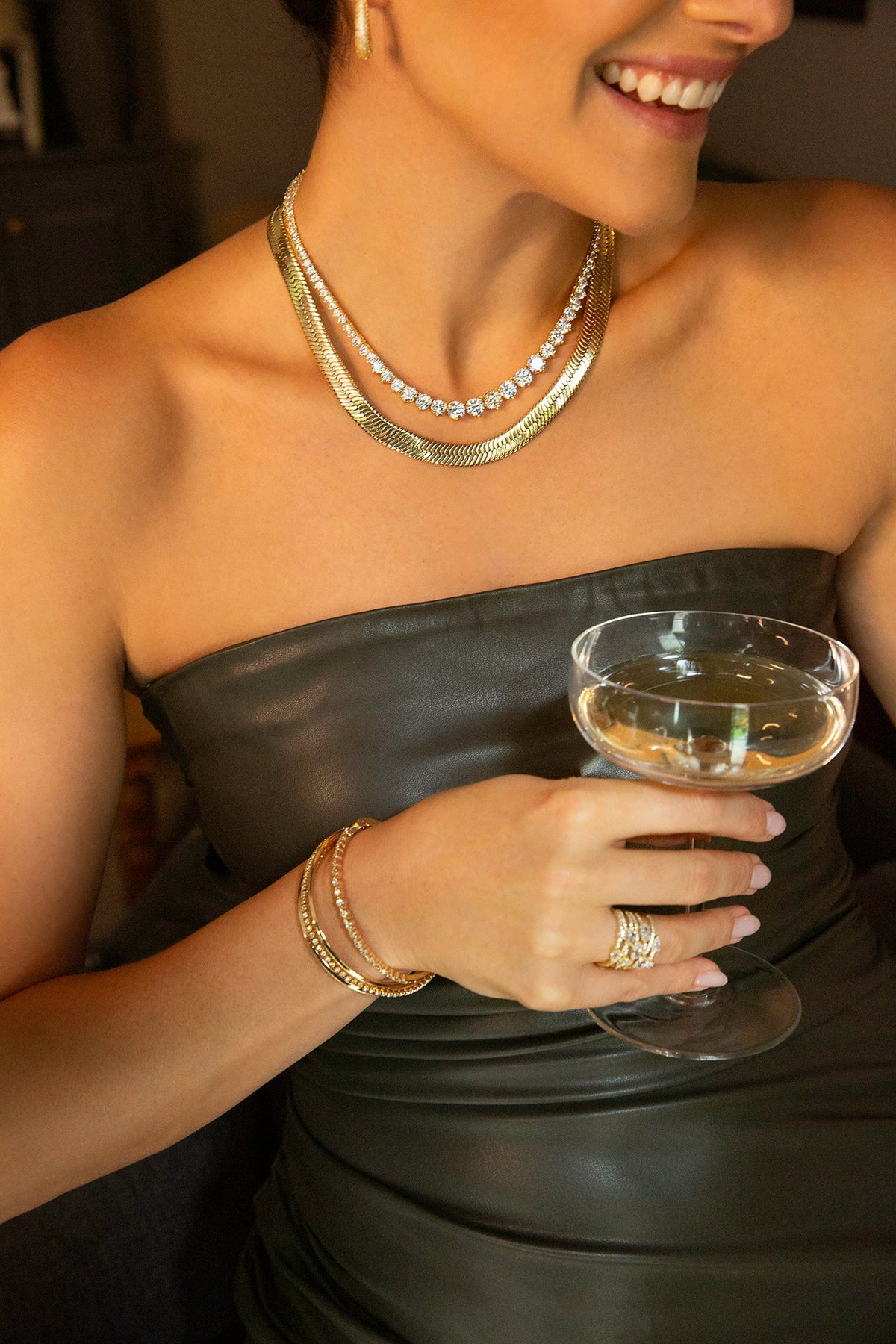 Marlyn Schiff Herringbone Chain Necklace - Silver