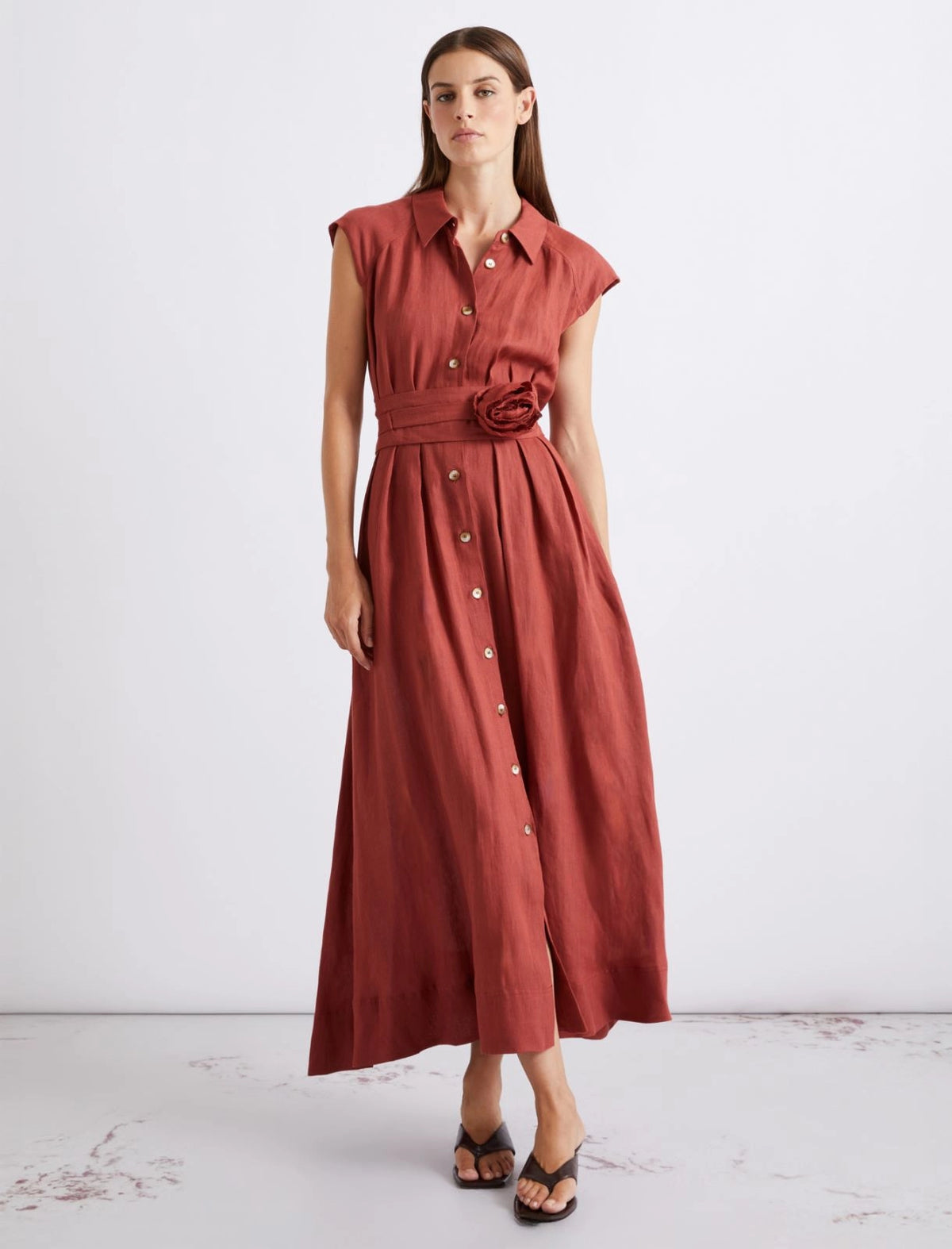 Marella Pure linen shirt dress
