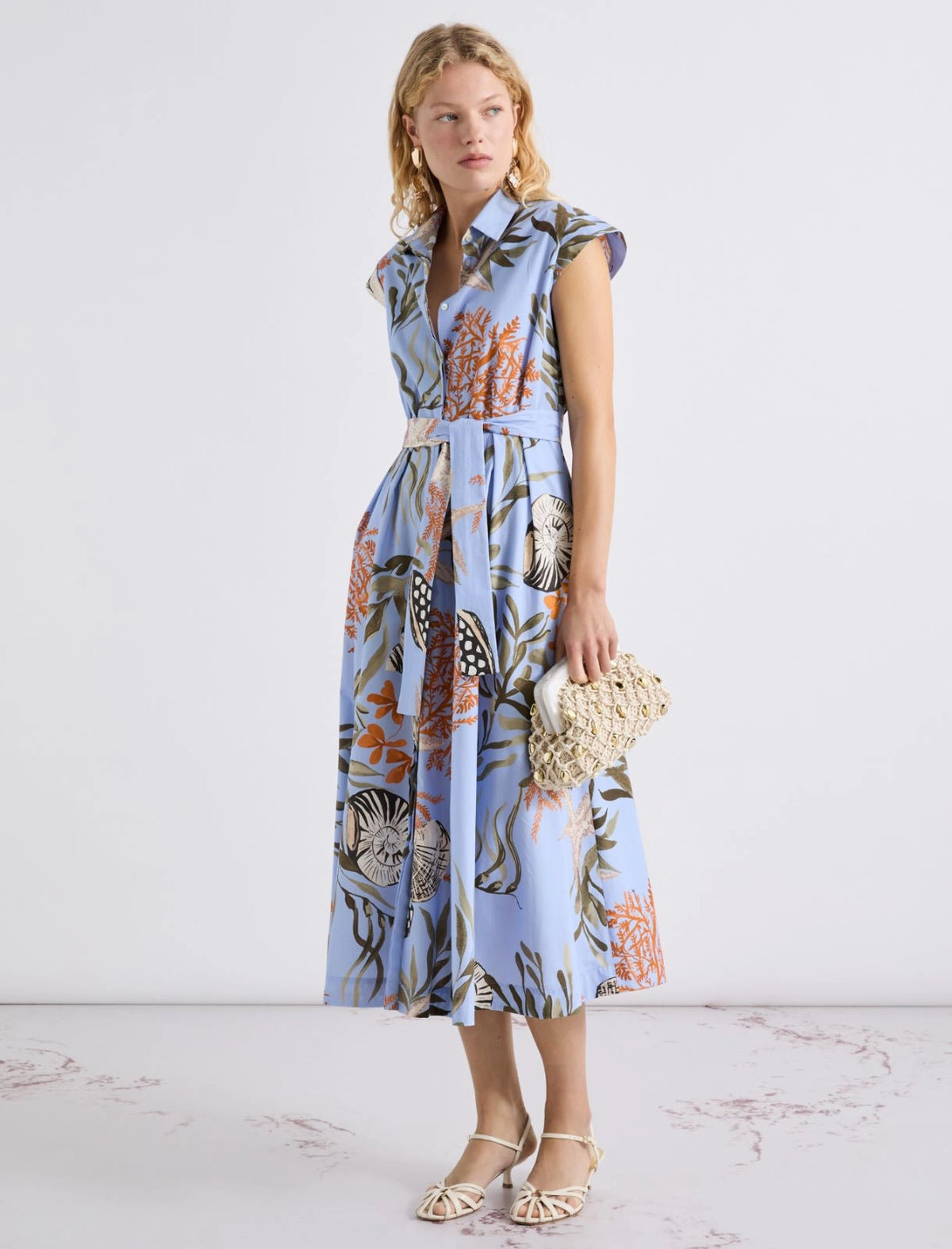 Marella Padana Stretch Cotton Shirt Dress
