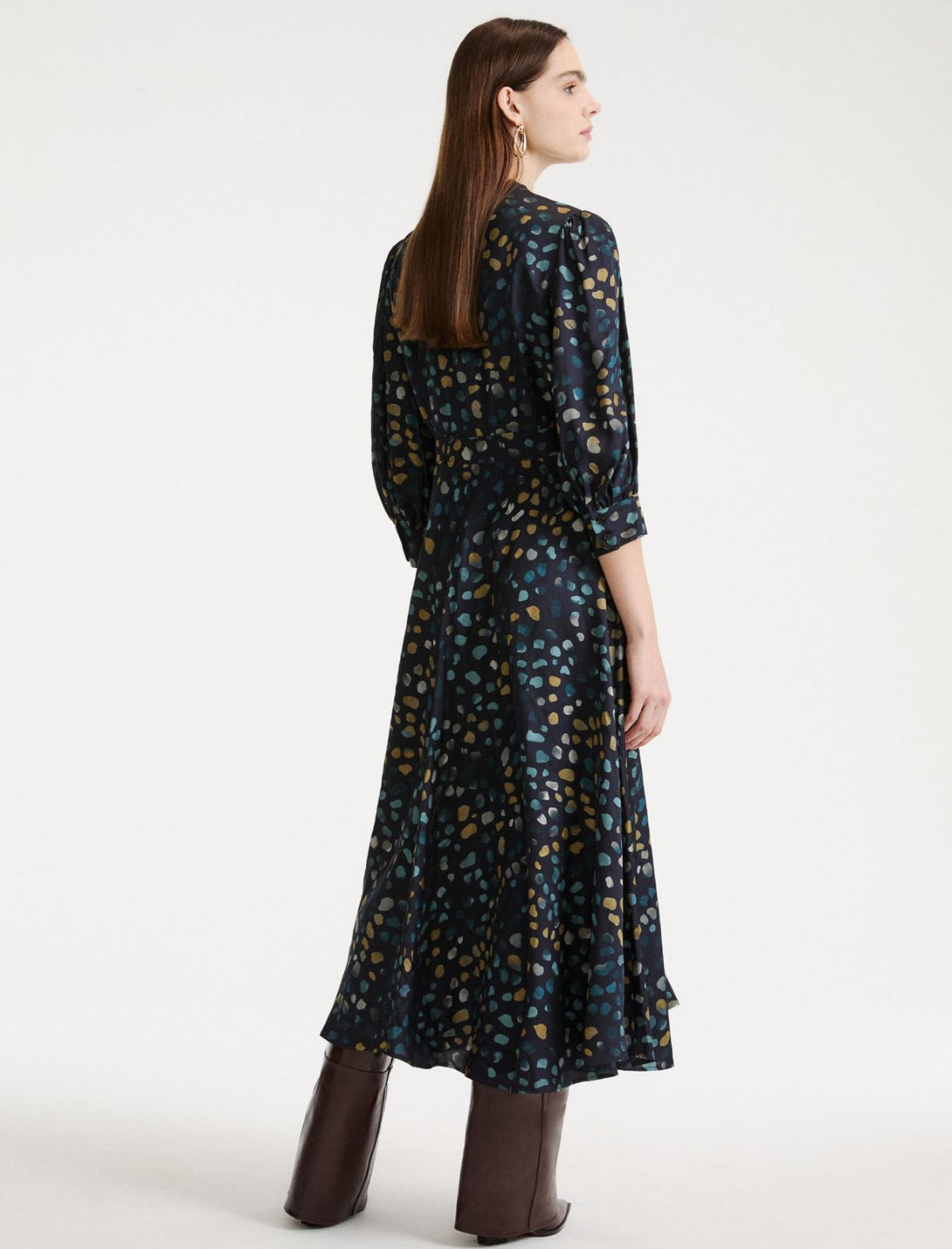Marella Shirt dress with ribbon ties - NAVY
