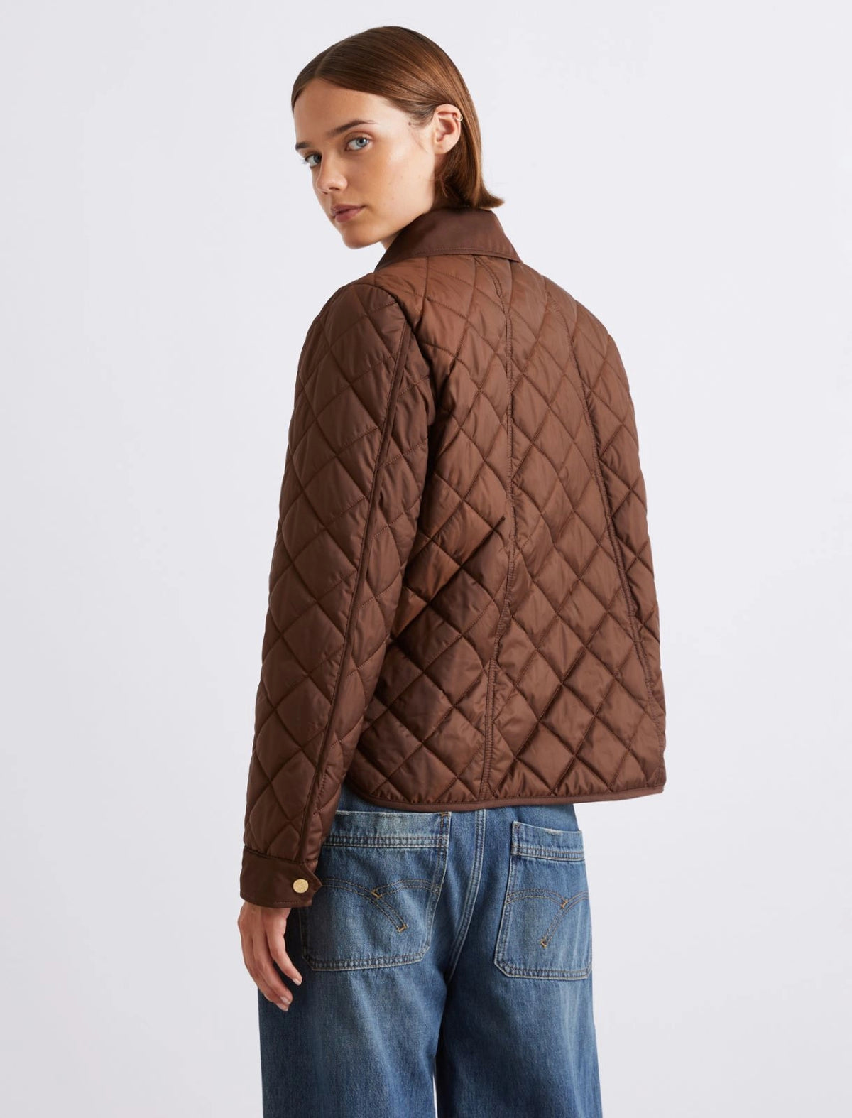 Quilted Shirt-Neck Down Jacket