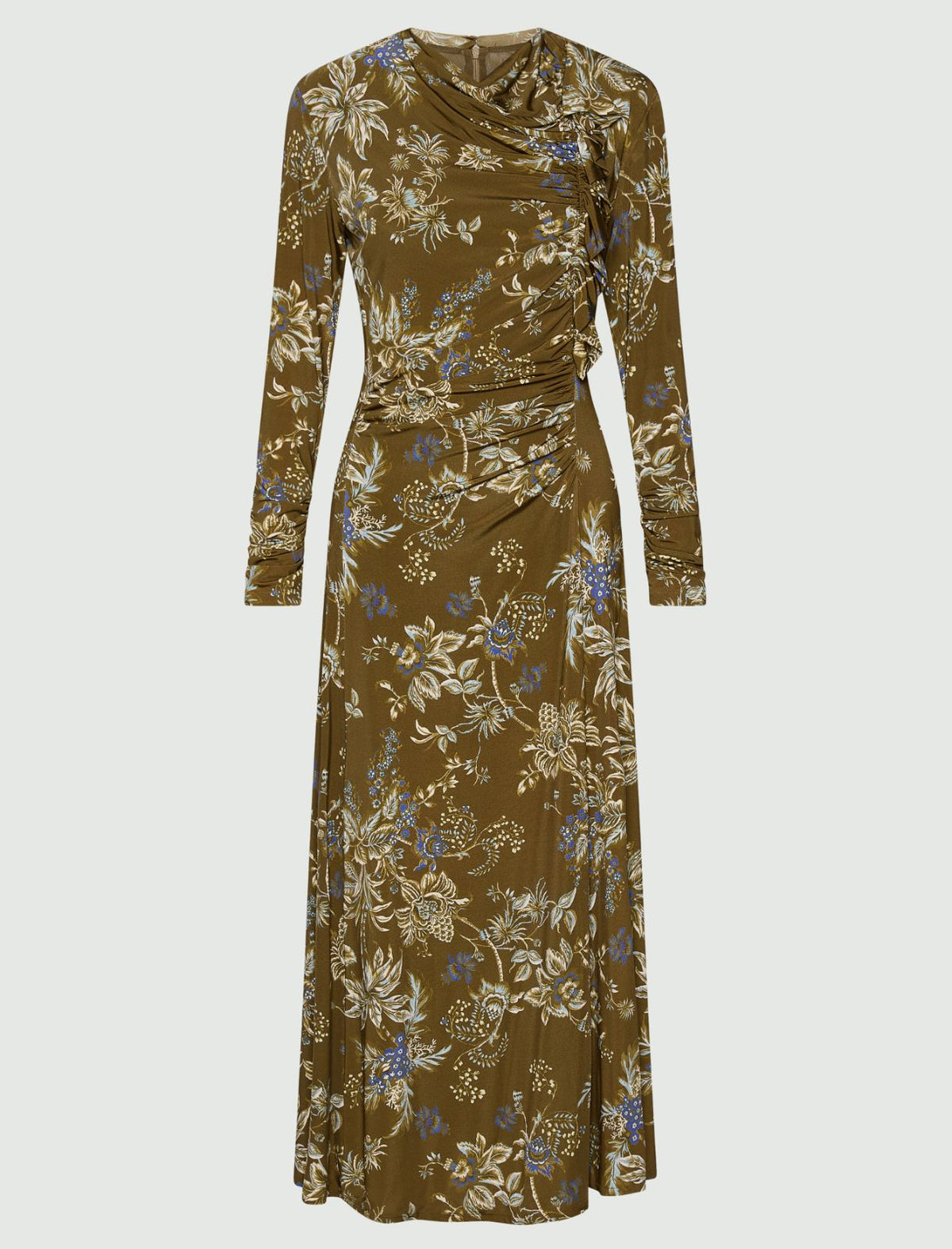 Marella Flounce-detail jersey dress - Kaki