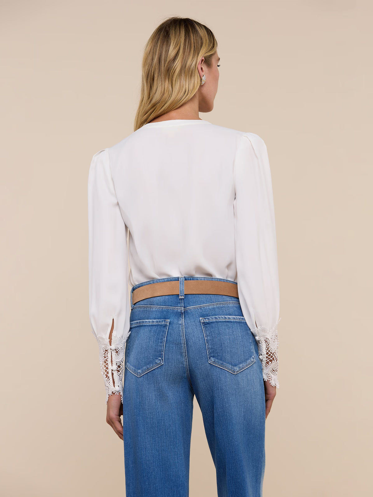 L'Agence Ava Lace Blouse - Ivory