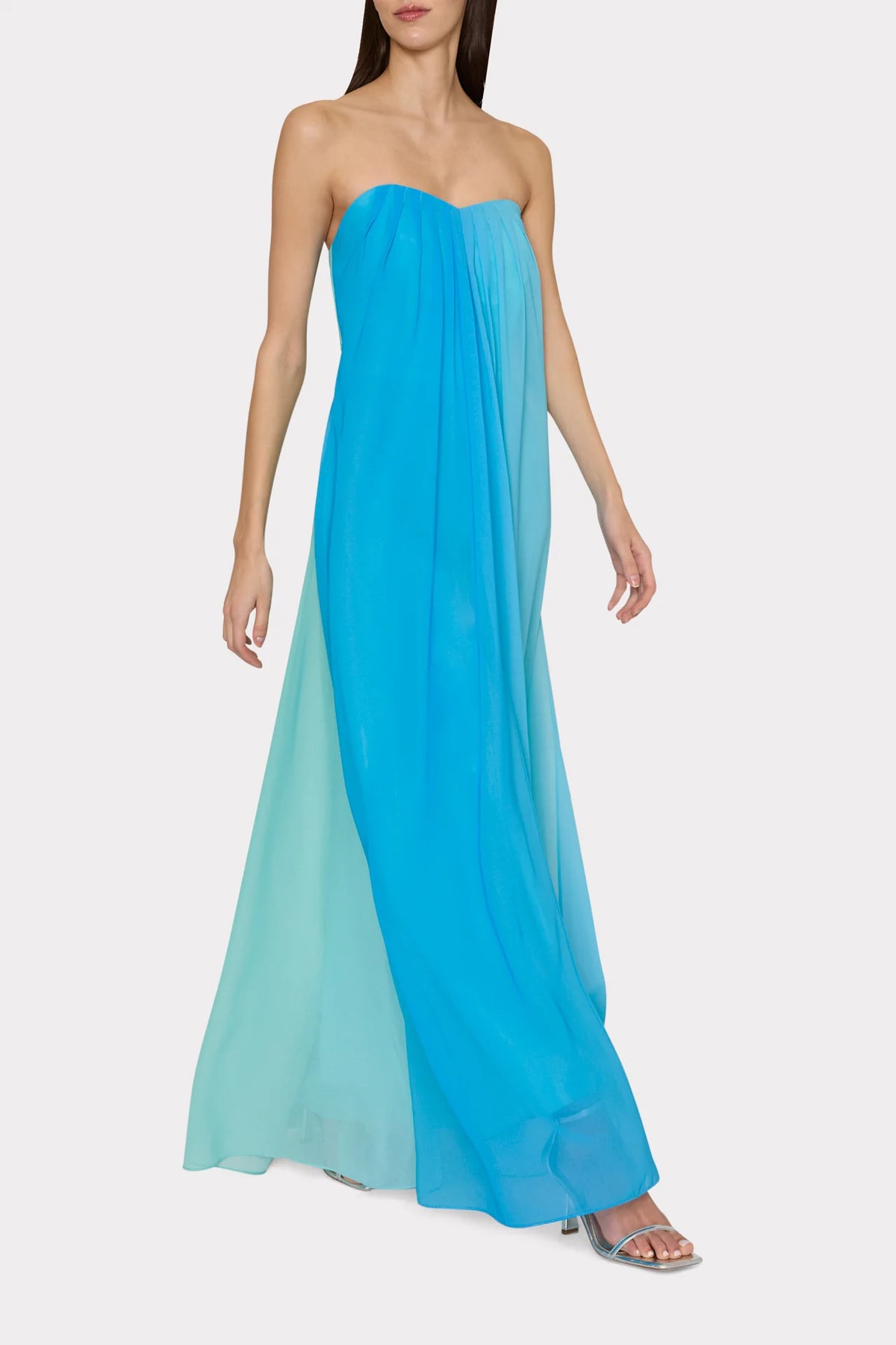 Milly Sunset Strapless Dress - Blue Multi
