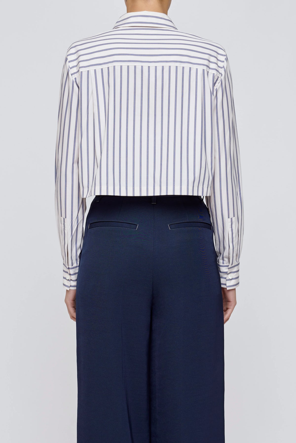 Moussy Basic Striped Cropped Shirt