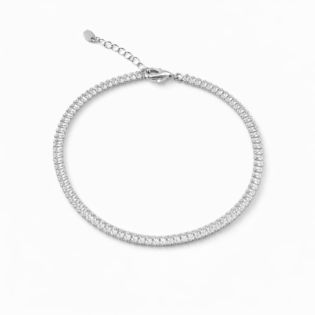 Sahira Sheila Tennis Bracelet: Silver