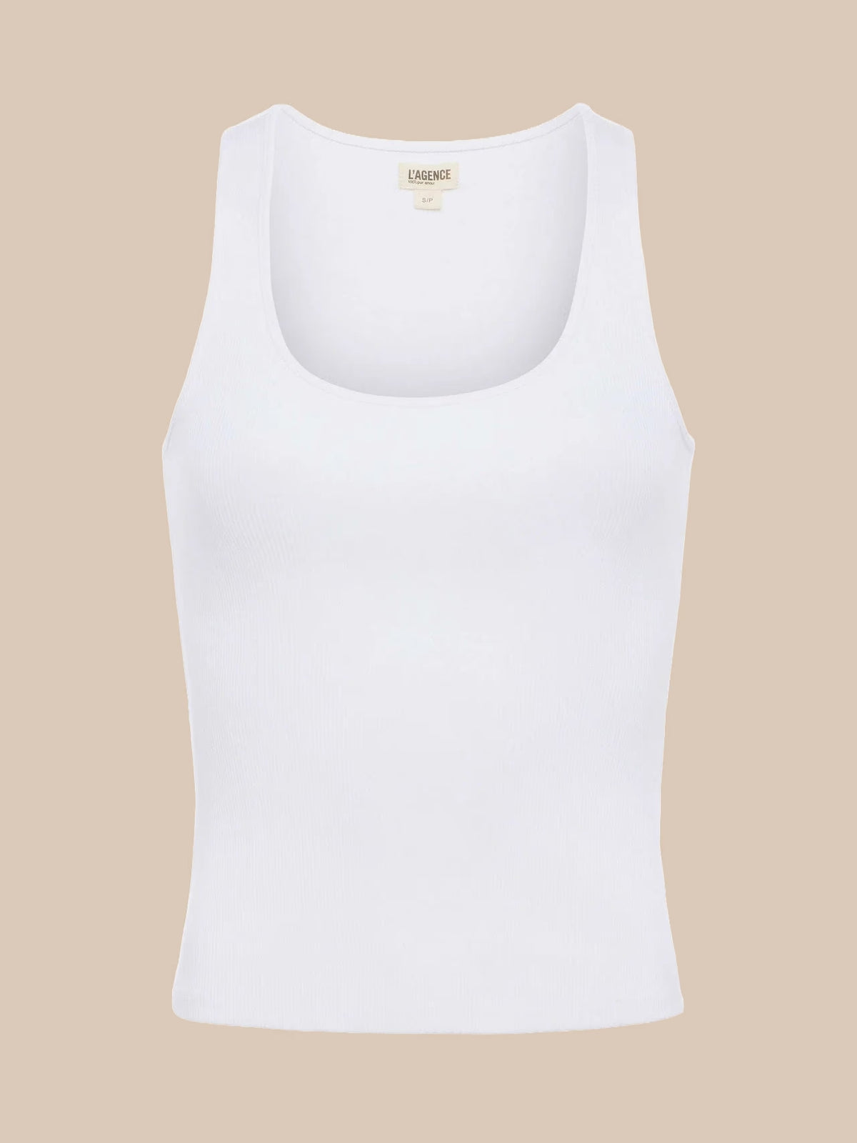 L'Agence Adira Scoop Neck Tank - White