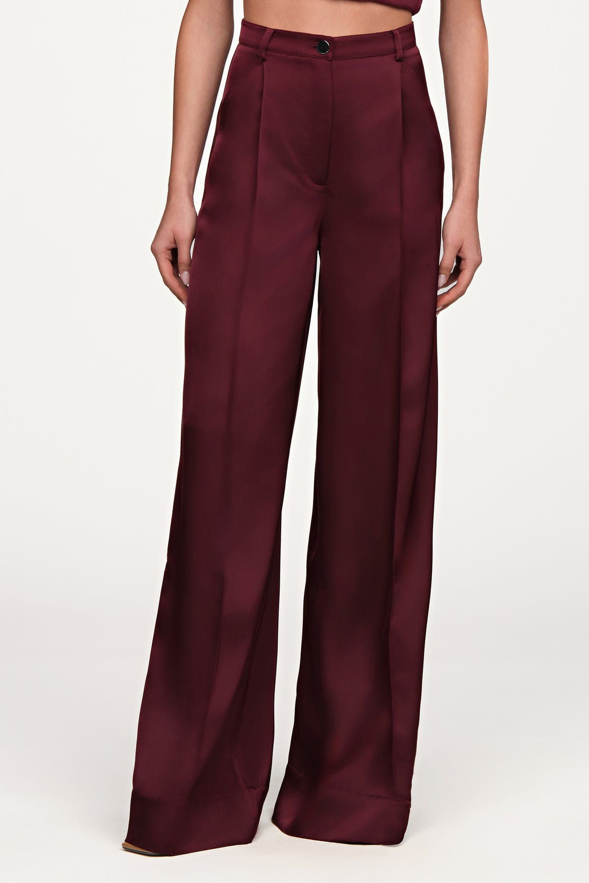 Amur Marley Satin Pant - Deep Carmine
