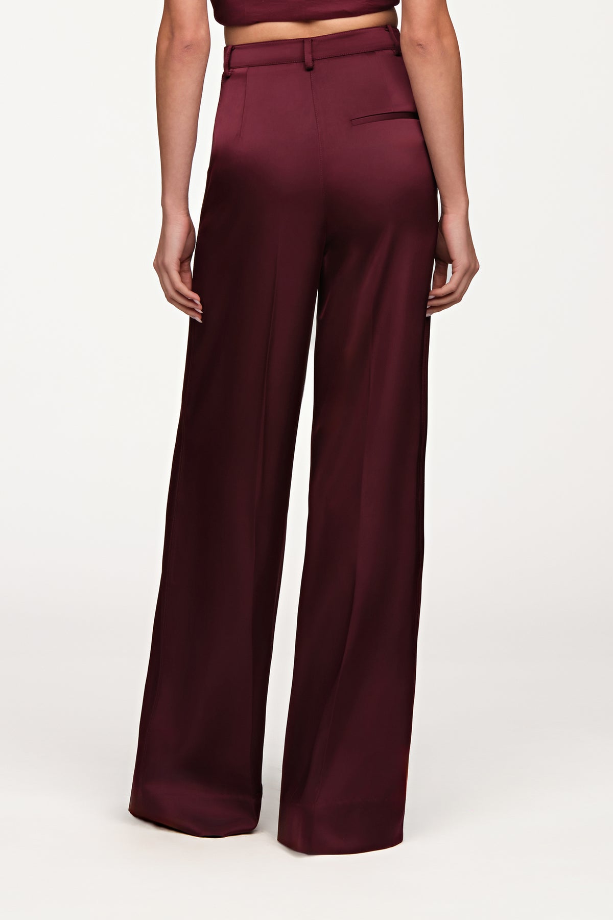Amur Marley Satin Pant - Deep Carmine
