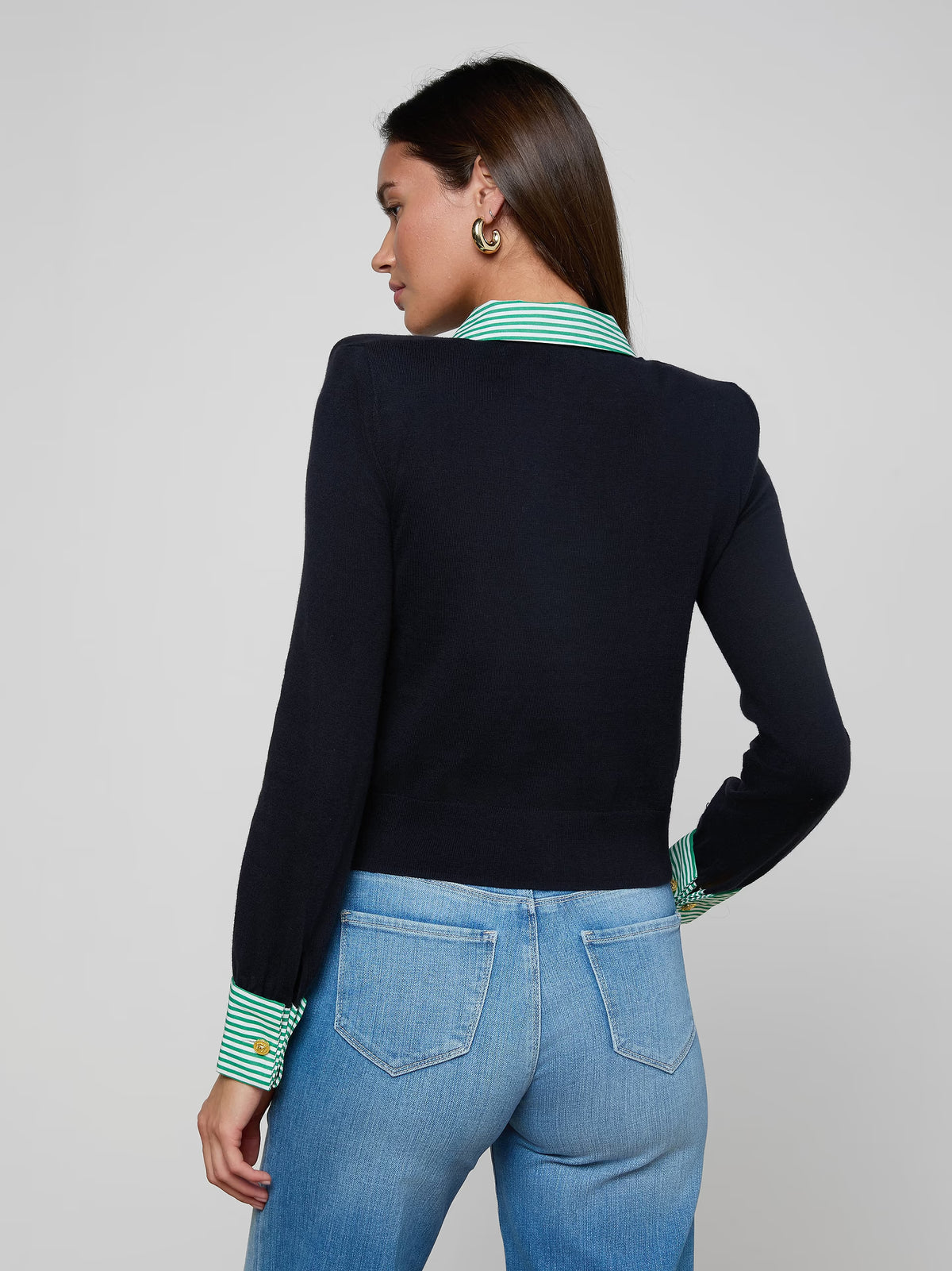 L'Agence April Poplin Collar Pullover
