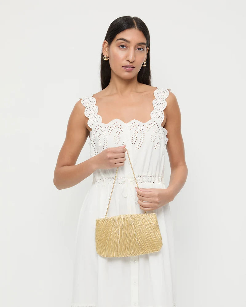 Loeffler Randall Brit Pleated Pouch - Gold