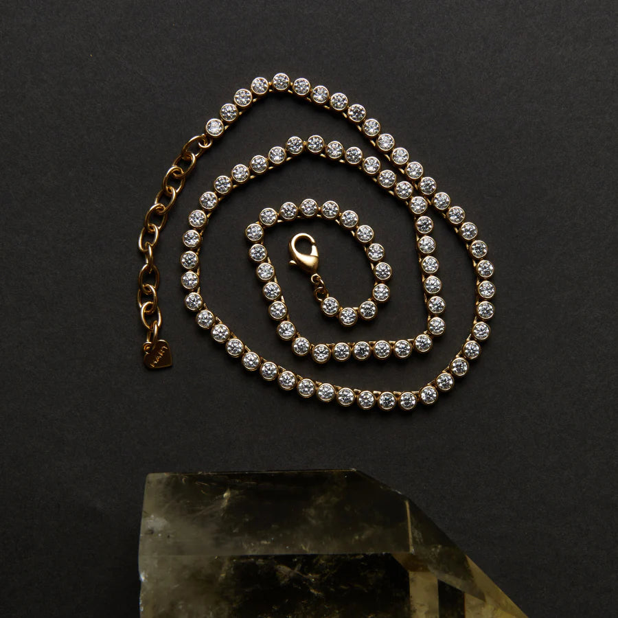 Hart Bezel Tennis Necklace