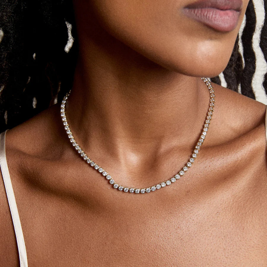 Hart Bezel Tennis Necklace