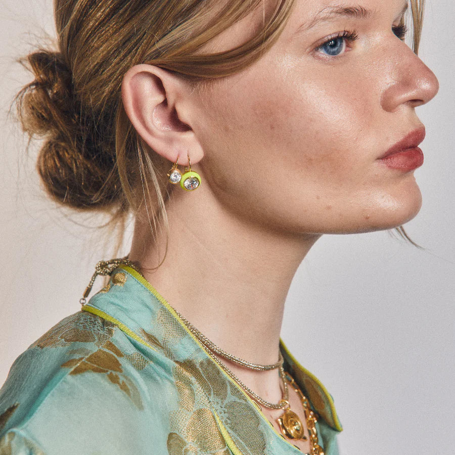 Hart Bezel Drop Earrings