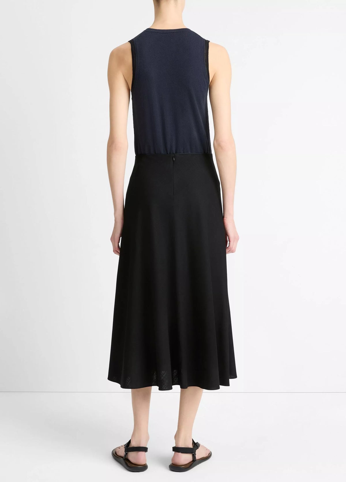 Bias Full Skirt-Black