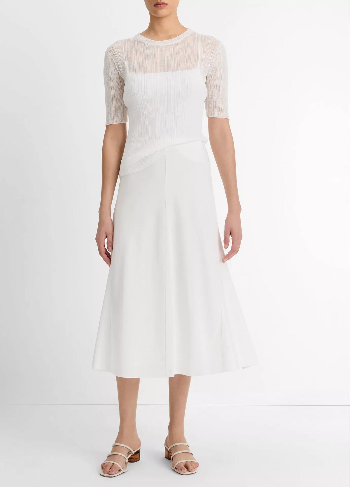 Bias Full Skirt-White