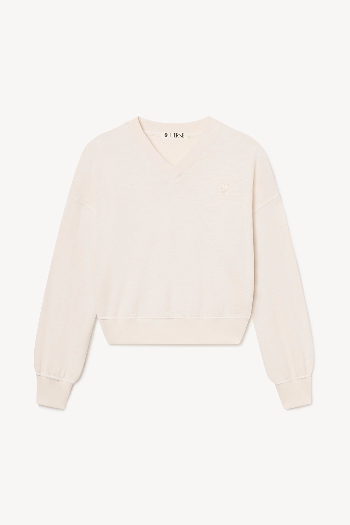 Eterne Cropped V-Neck Sweatshirt