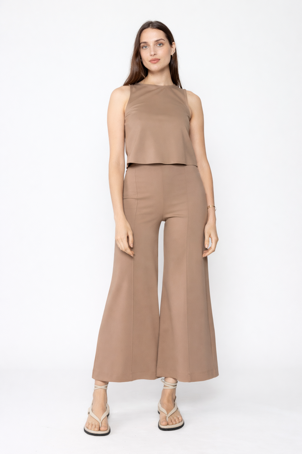 Ripley Rader Khaki Ponte Knit Cropped Pant