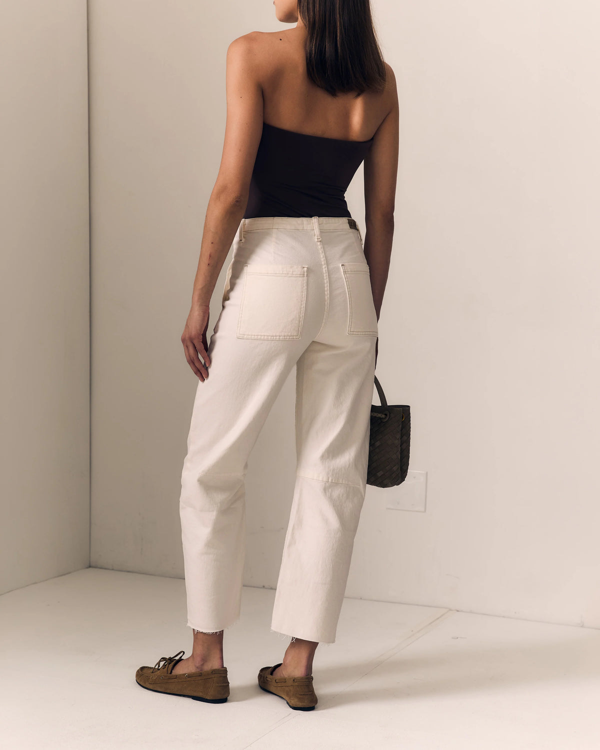 Le Jean Utility Soft Barrel Jeans - Bone