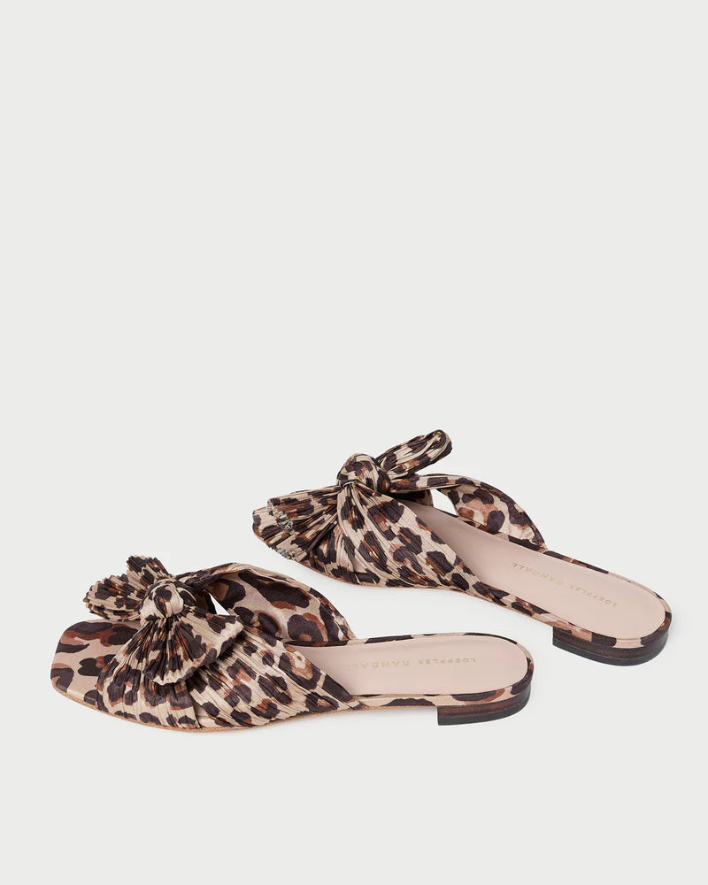 Loeffler Randall Daphne Leopard Bow Slide Sandal