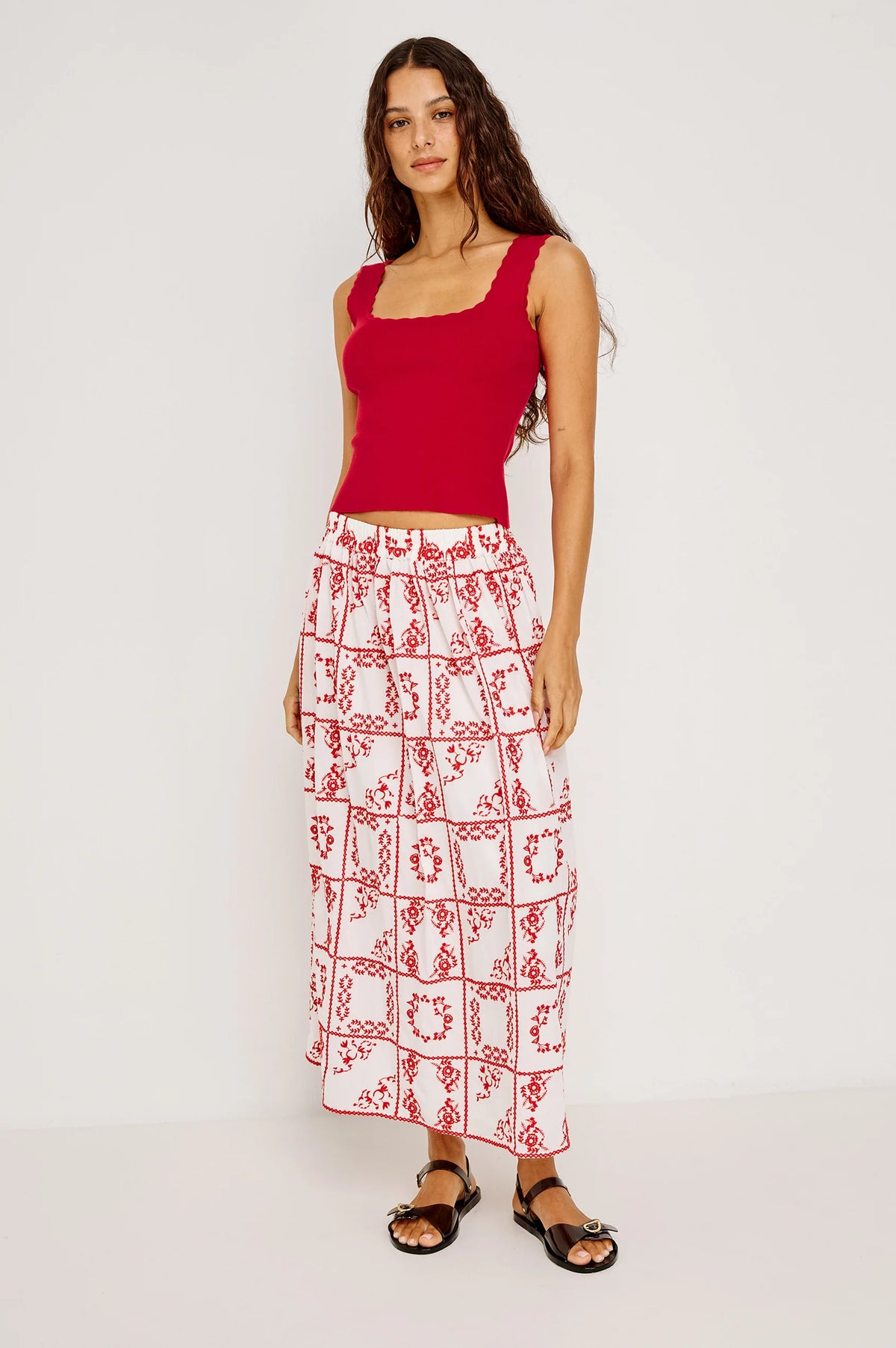Rails Dax Skirt - Ivory red handkercheif