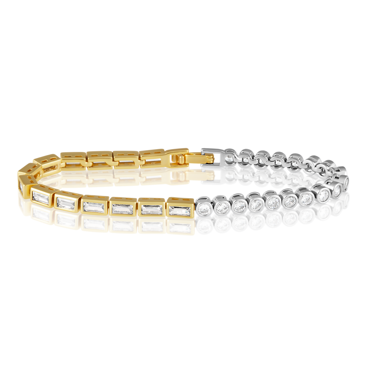 Sahira Adrian Two-Tone Bezel Tennis Bracelet