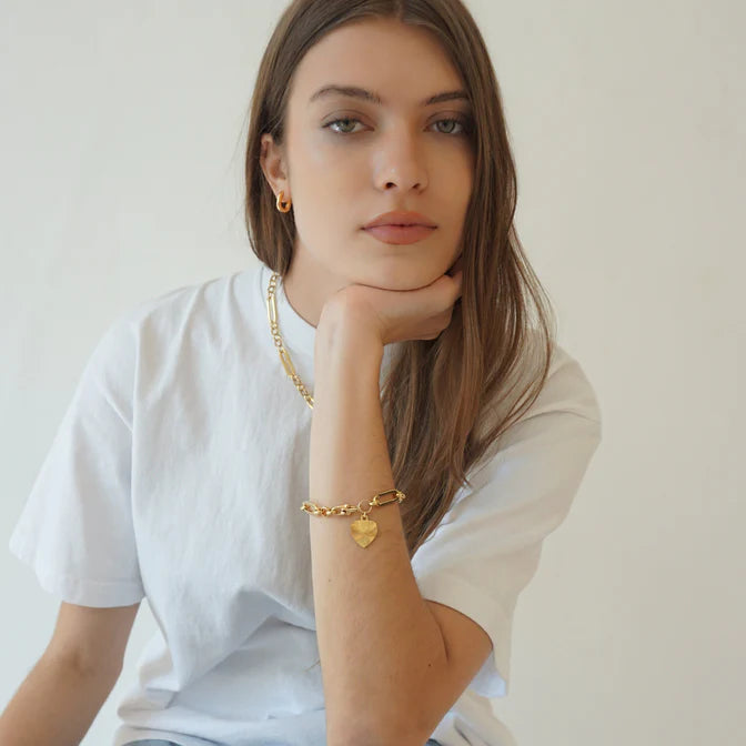 Erin Fader Isla Chain Bracelet with Heart Charm