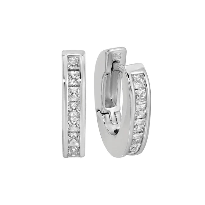 Erin Fader The Deco Hoops -Silver Petite