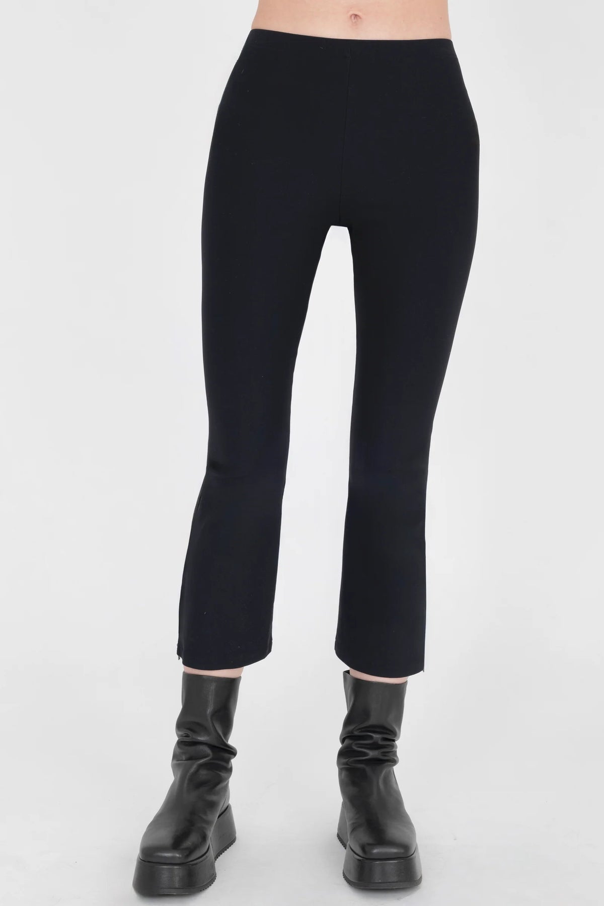 Elaine Kim Zipper Tech Stretch Crop Pant - Black