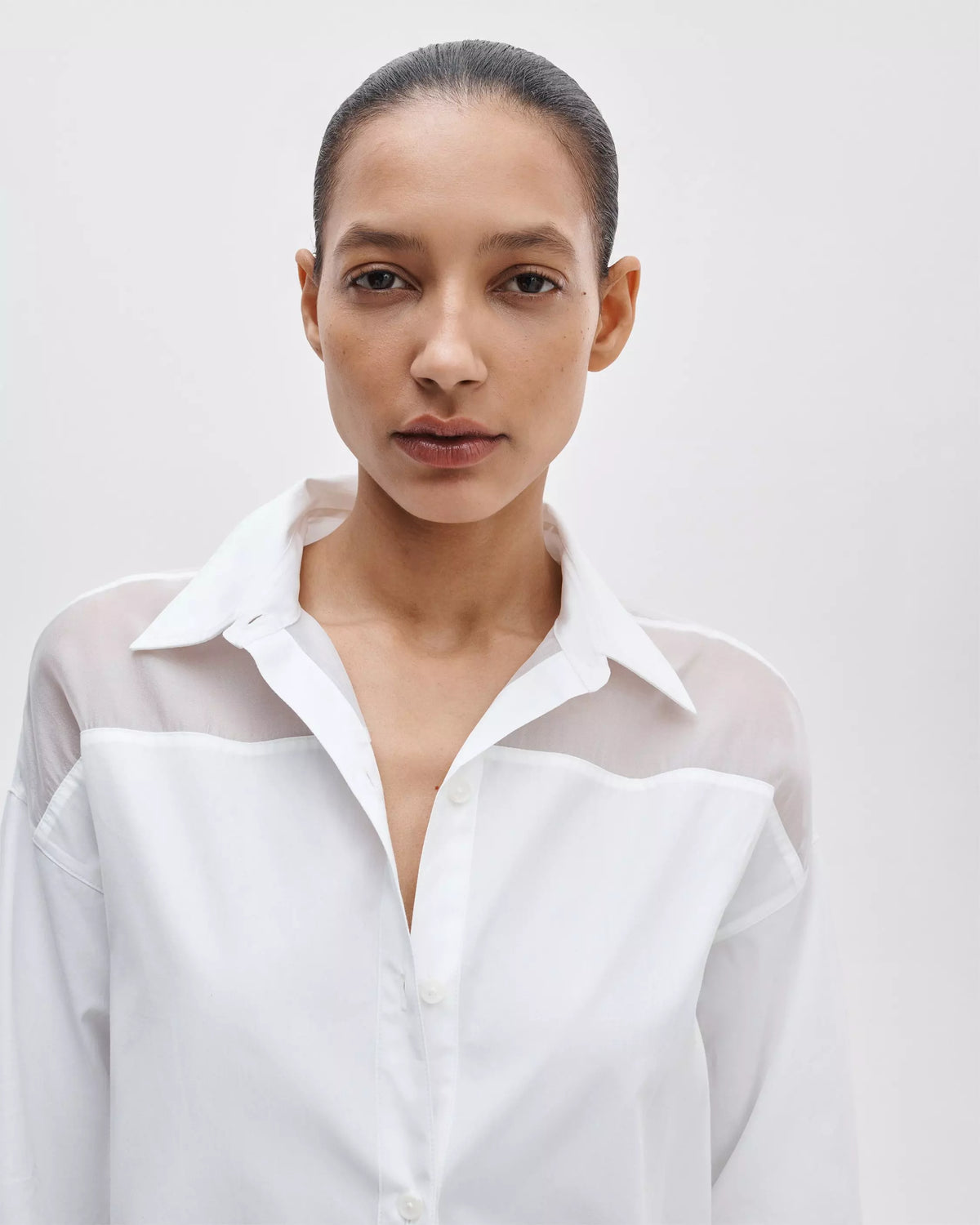 rag & bone Elly Poplin-Organza Shirt