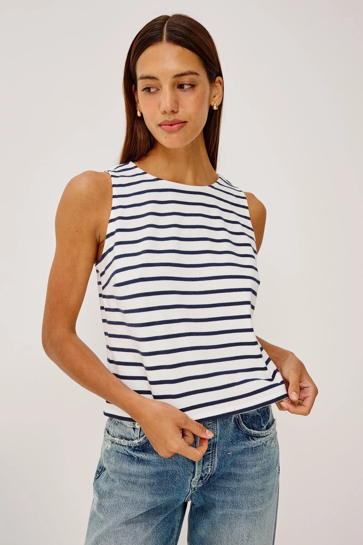 Rails Grace Tank - Ivory Navy Stripe