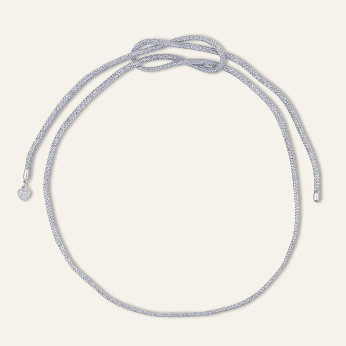 Silver Lurex Necklace Cord & 2Tone Anchor Charm