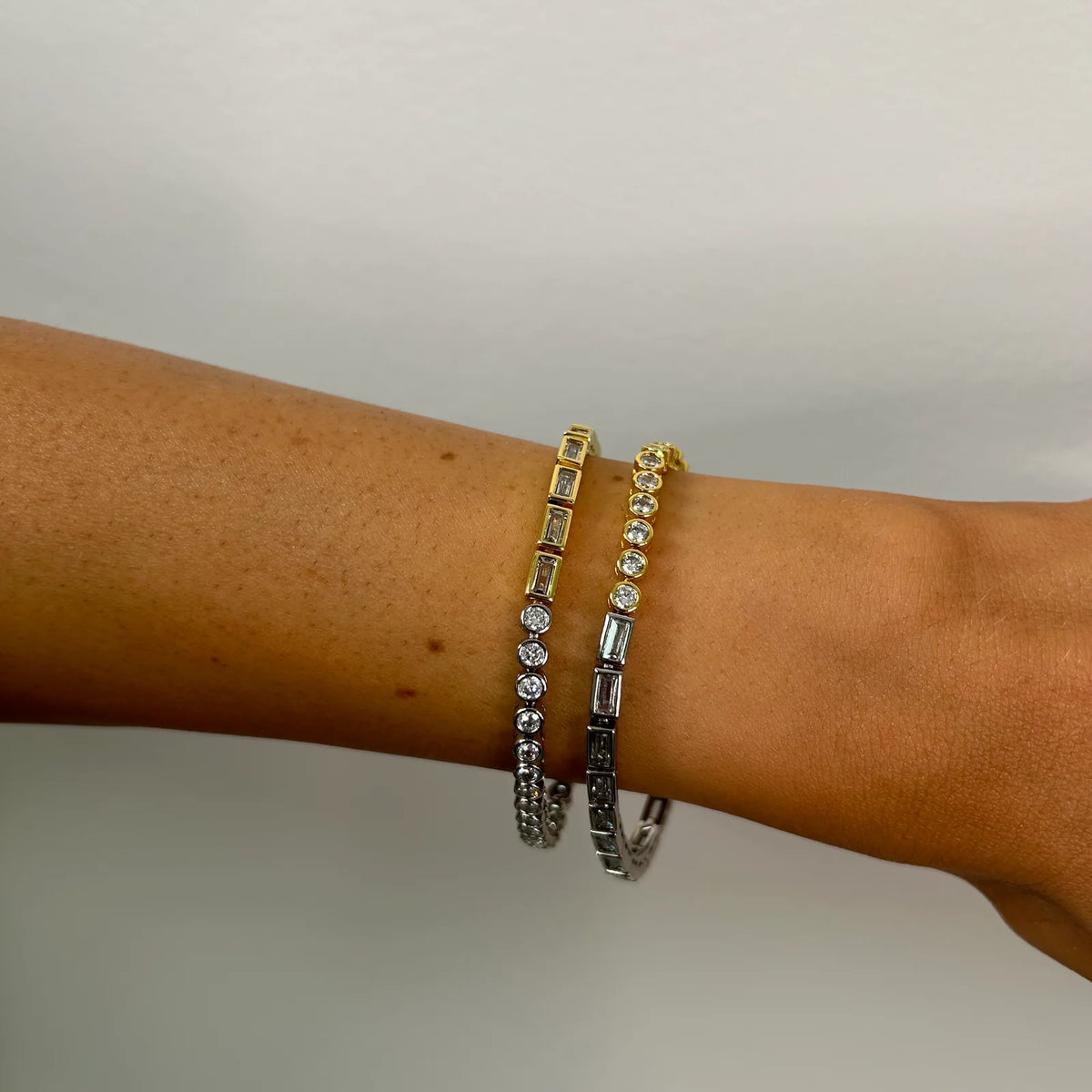 Sahira Adrian Two-Tone Bezel Tennis Bracelet