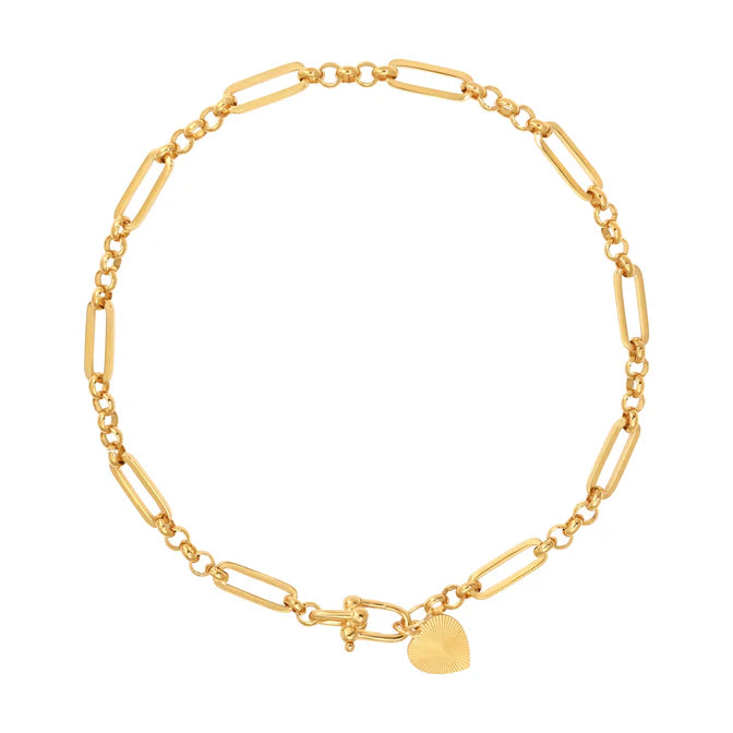 Erin Fader Isla Chain Necklace with Heart Charm