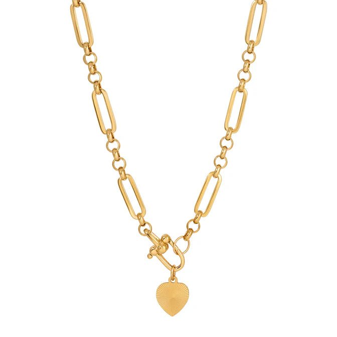Erin Fader Isla Chain Necklace with Heart Charm