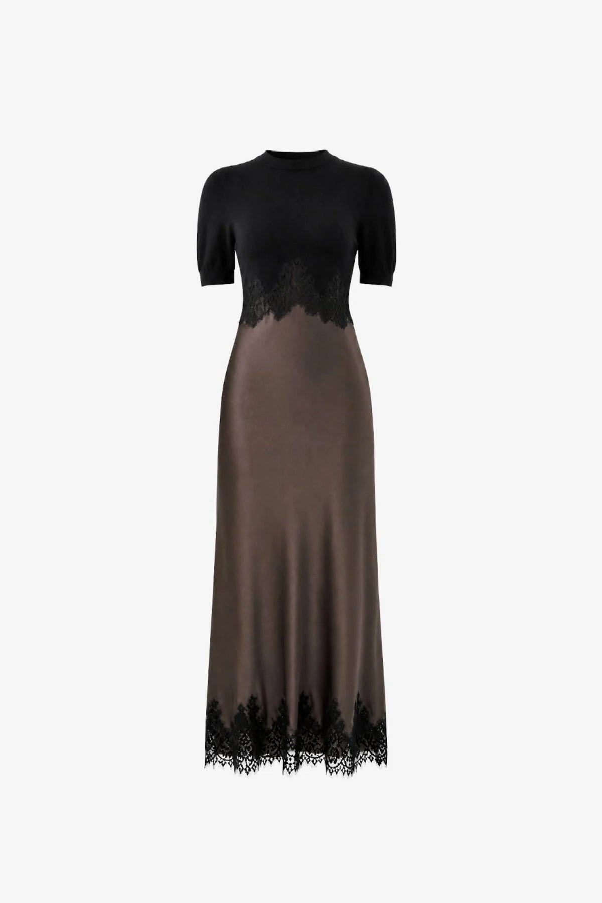 Toccin Kaya Combo Midi Dress - Jet/Espresso