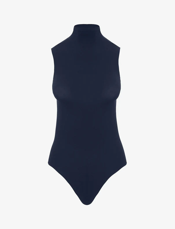 Ballet Mockneck Sleeveless Bodysuit - Navy