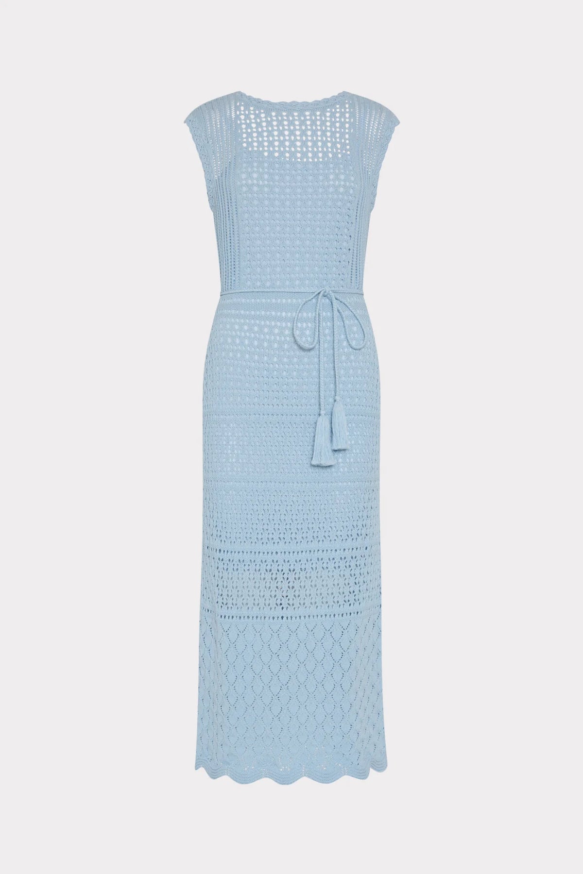 Milly Kai Crochet Midi Dress - Light Blue