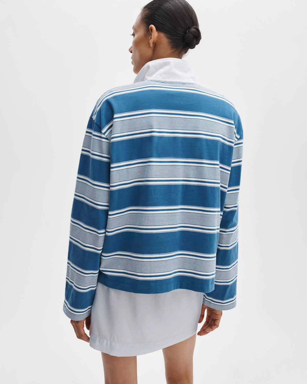 rag & bone Kelly Boxy Striped Long-Sleeve Polo