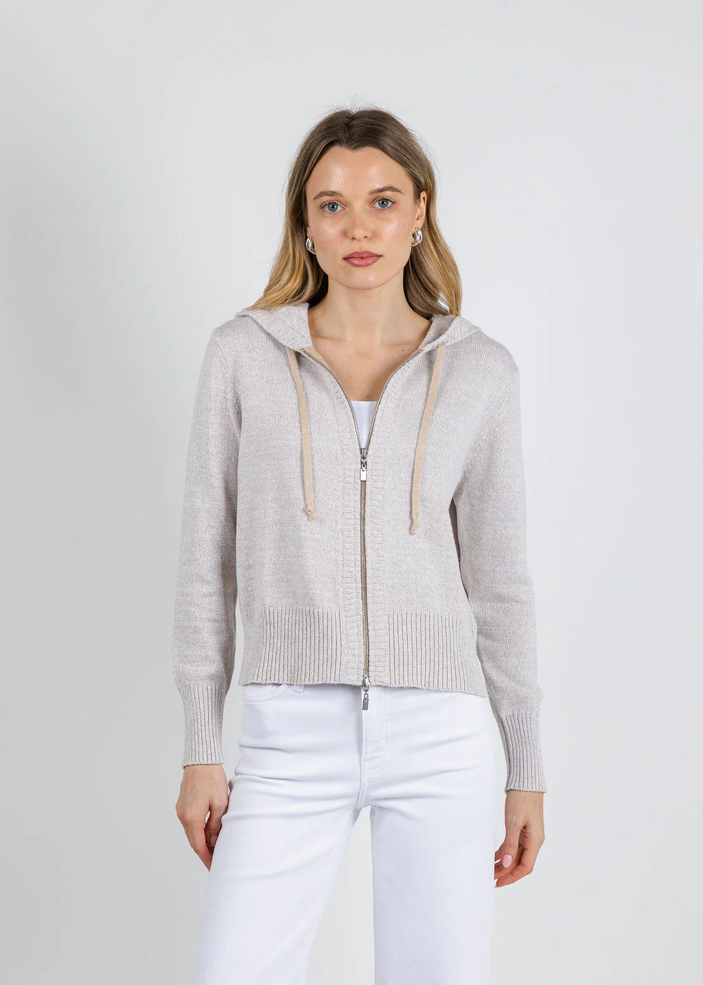 Kinross Marled Lurex Zip Hoodie