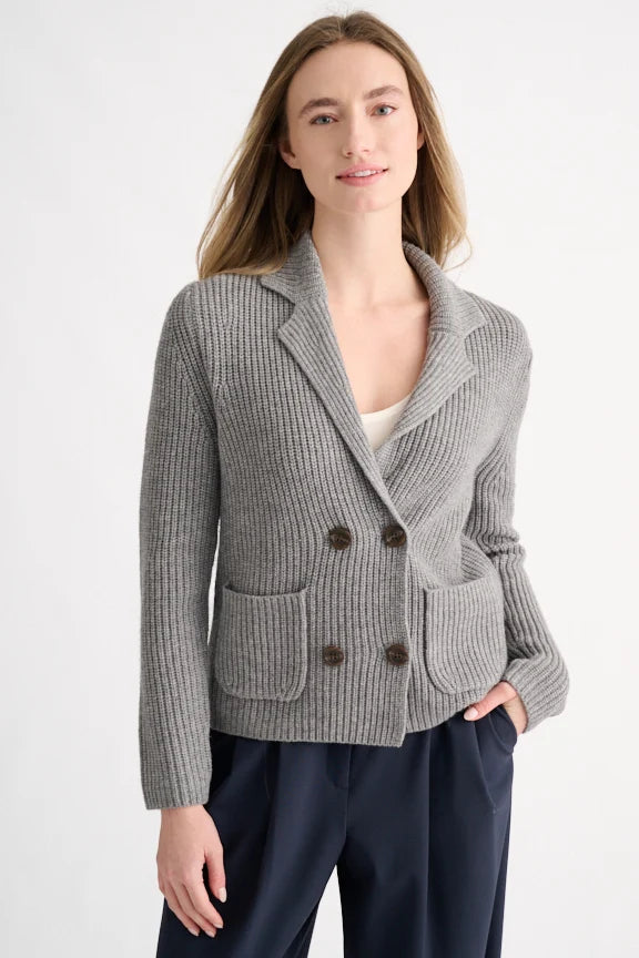 Kinross Rib Notch Collar Cardigan