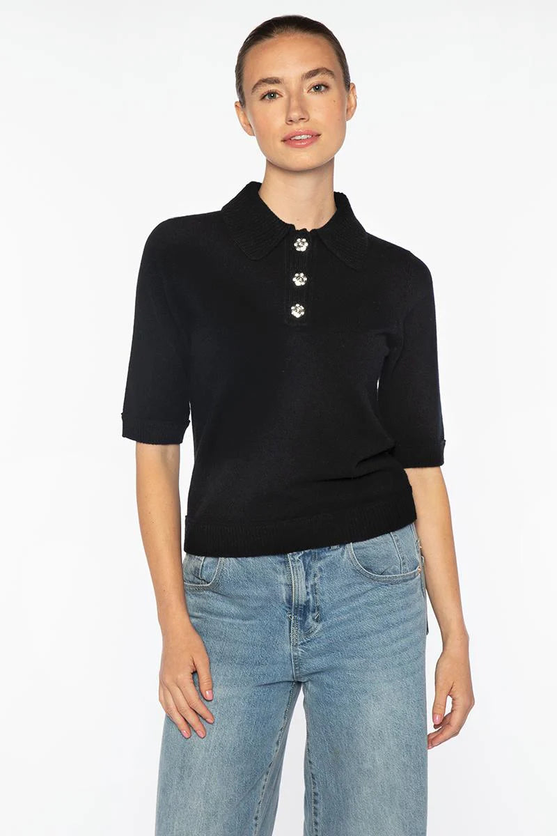 Crystal Button Polo