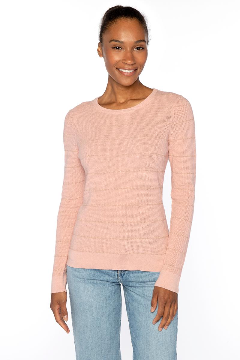 Kinross Thermal Lurex Stripe Crew