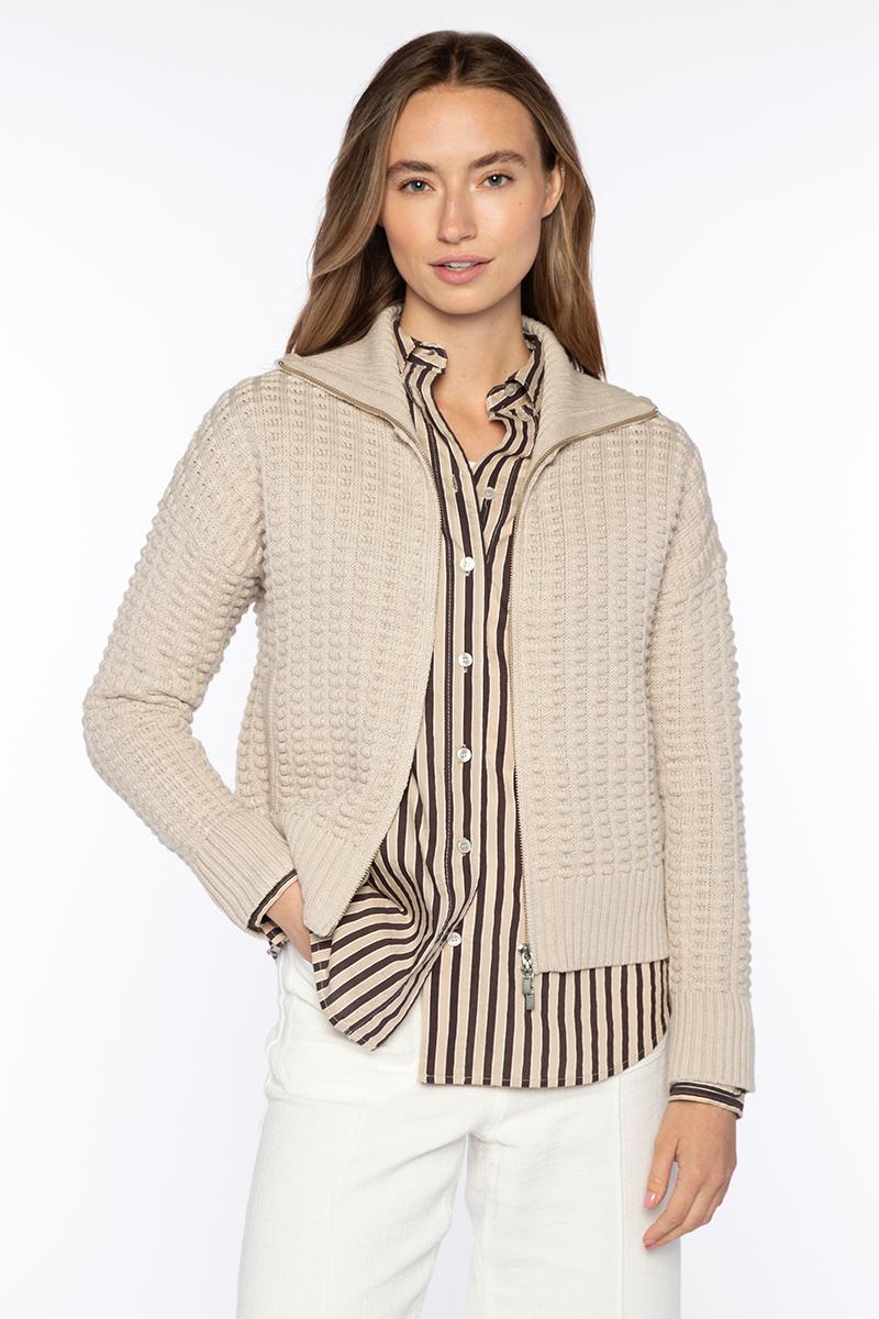 Bobble Zip Cardigan