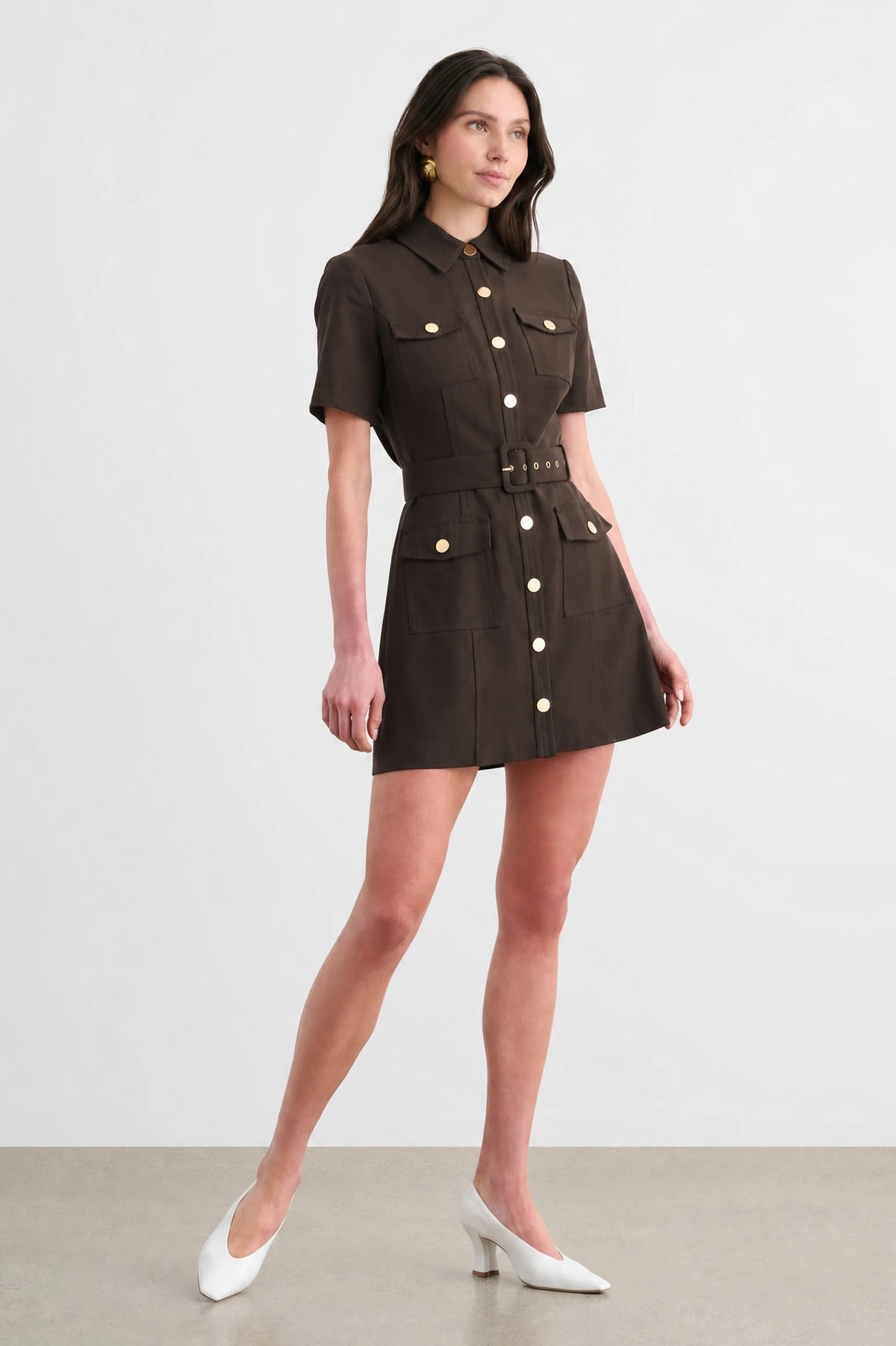 Toccin Lydia Snap Front Dress - Cocoa