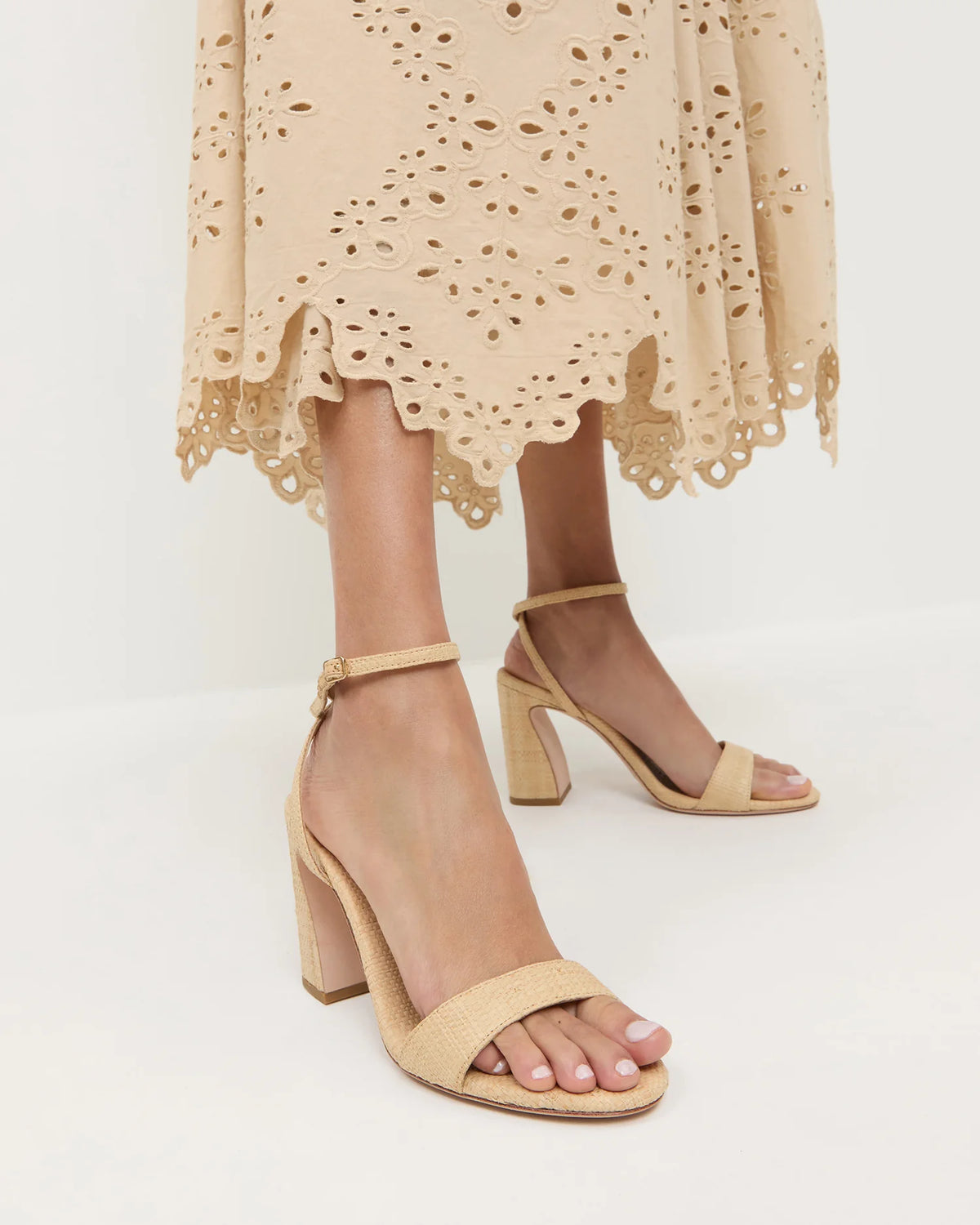 Loeffler Randall Malia Simple Heeled Sandal - Natural