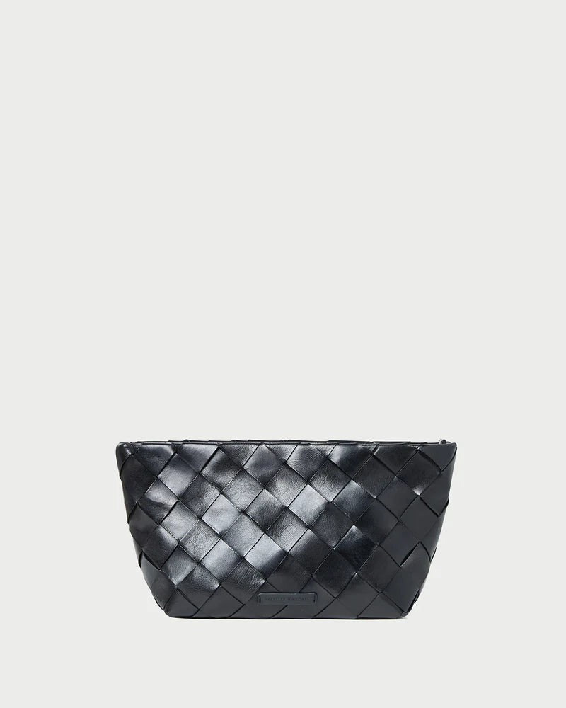 Loeffler Randall Melina Black Woven Leather Clutch - Black